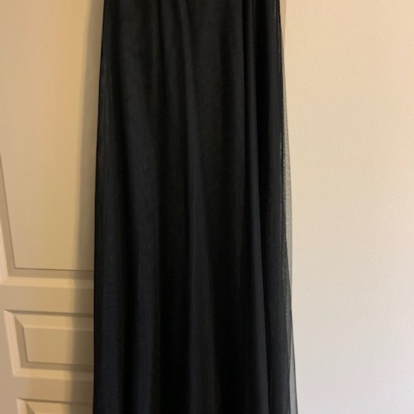 Adrianna Papell Evening Essentials Size 6 Black Skirt Long Lined Double Layers - Picture 6 of 7